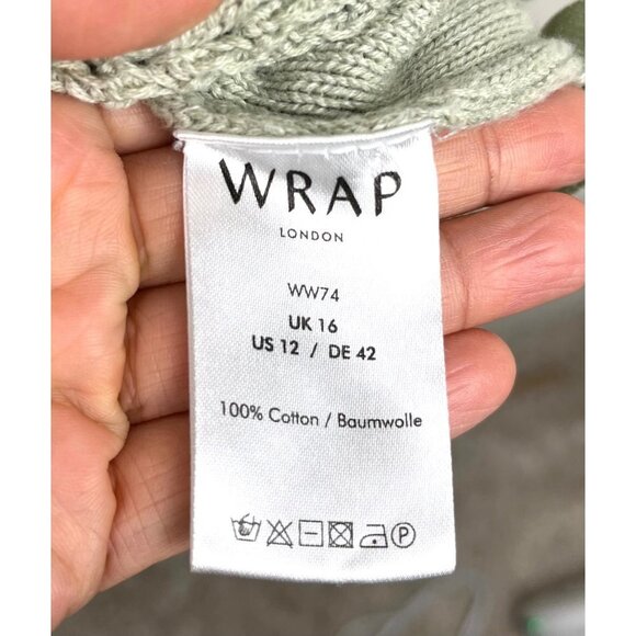 WRAP London Mesh-Stitch Sweater‎ with Side Slit Zipper size 12 Soft Olive - Picture 4 of 9
